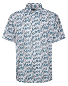Bigdude Geometric Short Sleeve Shirt Grey