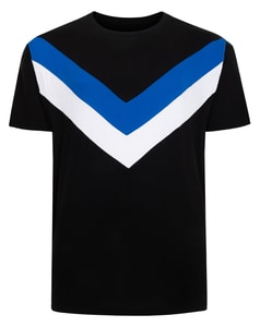 Bigdude Double Chevron T-Shirt Black/White/Royal Blue
