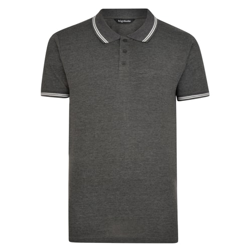 Bigdude Tipped Polo Shirt Charcoal Tall