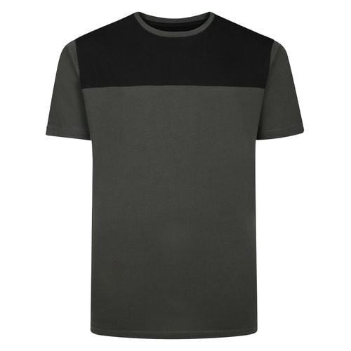 Bigdude Cut & Sew 2 Tone T-Shirt Charcoal/Black