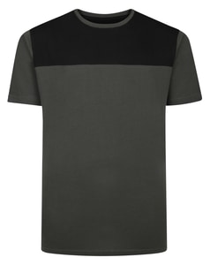 Bigdude Cut & Sew 2 Tone T-Shirt Charcoal/Black