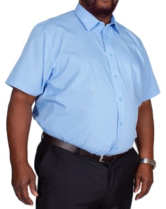 Bigdude Classic Short Sleeve Poplin Shirt Light Blue