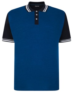 Bigdude Dobby Two Tone Polo Shirt Royal Blue/Navy