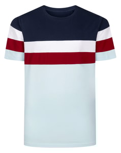 Bigdude Striped Colour Block T-Shirt Baby Blue Tall