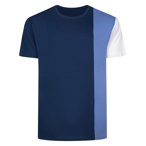 Bigdude Vertical Colour Block T-Shirt Navy/Blue Tall