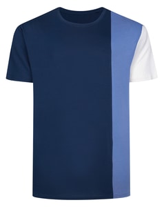 Bigdude Vertical Colour Block T-Shirt Navy/Blue Tall