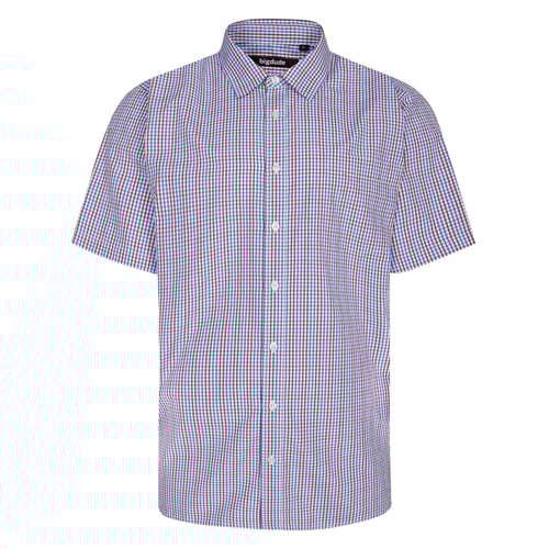 Bigdude Button Down Check Short Sleeve Shirt Pepper Red Tall