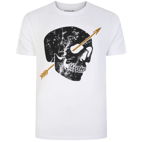 Bigdude Skull & Arrow Print T-Shirt White