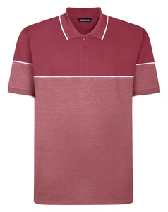 Bigdude Colour Block Polo With Piping Crimson Red