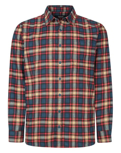 Bigdude Cotton Rich Light Weight Flannel Shirt Blue