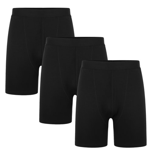 Bigdude 3 Pack Bamboo Boxer Shorts Black