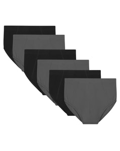 Bigdude 6 Pack High Rise Briefs Charcoal