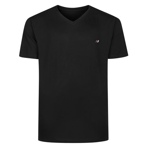 Bigdude Embroidery V-Neck T-Shirt Black