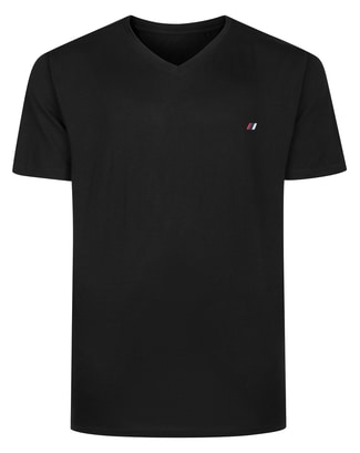 Bigdude Embroidery V-Neck T-Shirt Black