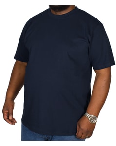 Bigdude Plain Crew Neck T-Shirt Navy