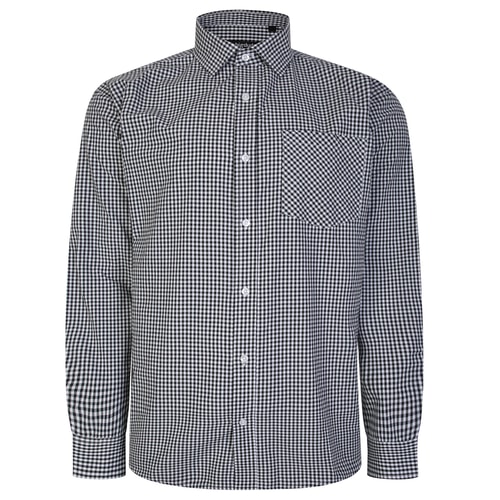 Bigdude Long Sleeve Check Shirt Black/White
