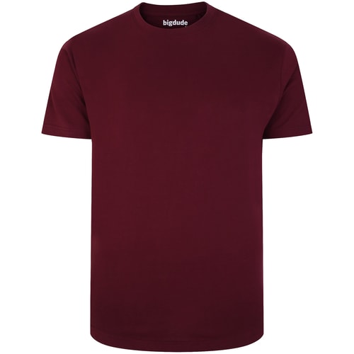 Bigdude Plain Crew Neck T-Shirt Burgundy