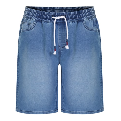 Bigdude Elasticated Waist Stretch Denim Shorts Light Wash