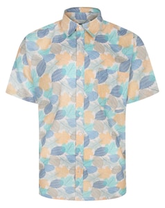 Bigdude Leaf Print Short Sleeve Shirt Multi