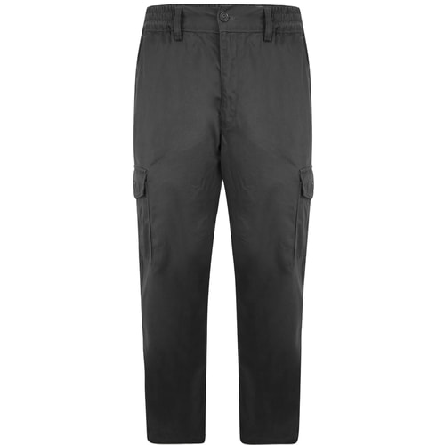 Bigdude Elasticated Waist Cargo Trousers Charcoal