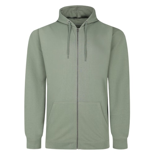 Bigdude Super Lightweight Zipped Hoody Sage Green Tall