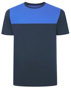 Bigdude Cut & Sew 2 Tone T-Shirt Navy/Royal Blue