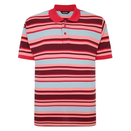Bigdude Striped Polo Shirt Red