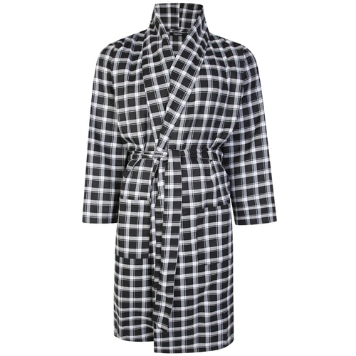 Bigdude Lightweight Dressing Gown Black/White