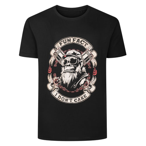 Bigdude Fun Fact Print T-Shirt Black Tall