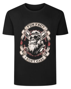 Bigdude Fun Fact Print T-Shirt Black Tall