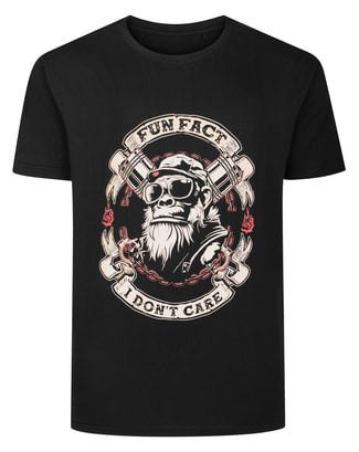 Bigdude Fun Fact Print T-Shirt Black Tall