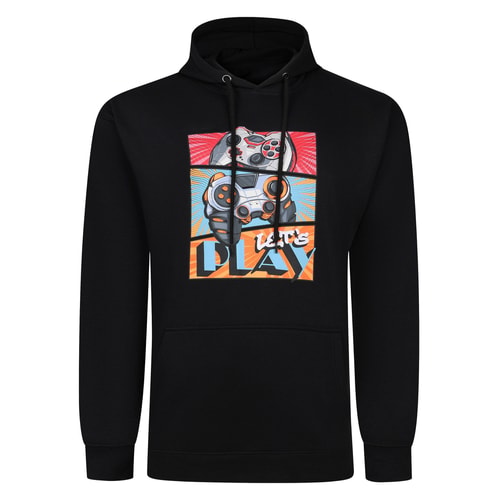 Bigdude Game Controller Print Hoodie Black