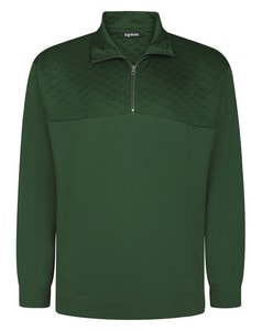 Bigdude Quilted Half Zip Sweatshirt Dark Green