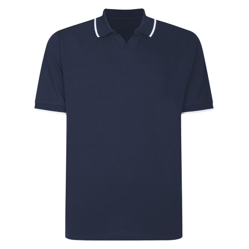 Bigdude Tipped Relaxed Collar Polo Navy/White