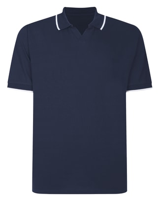 Bigdude Tipped Relaxed Collar Polo Navy/White