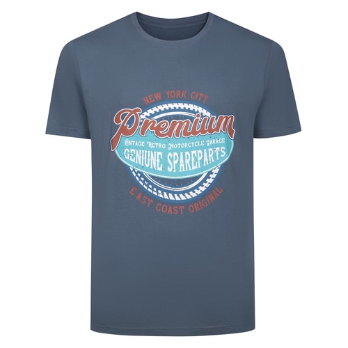 Bigdude Genuine Spareparts Print T-Shirt Dusty Blue