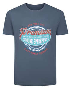 Bigdude Genuine Spareparts Print T-Shirt Dusty Blue