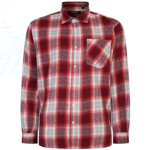 Bigdude Summer Long Sleeve Flannel Shirt Red