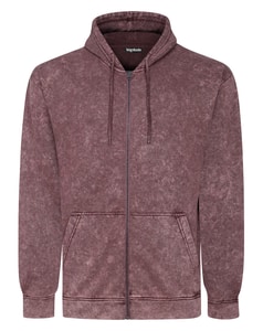 Bigdude Acid Wash Hoodie Burgundy