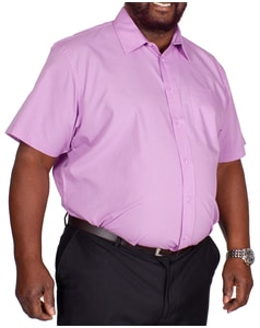 Bigdude Classic Short Sleeve Poplin Shirt Violet Tall