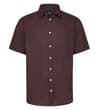 Dots Cotton Collar Short Sleeve Shirt Dark Maroon