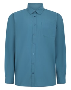 Bigdude Button Down Long Sleeve Poplin Shirt Teal Tall