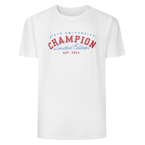Bigdude Champion Print T-Shirt White