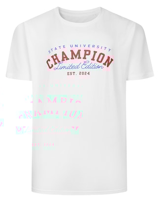 Bigdude Champion Print T-Shirt White