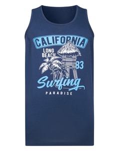 Bigdude California Surfing Paradise Print Vest Navy