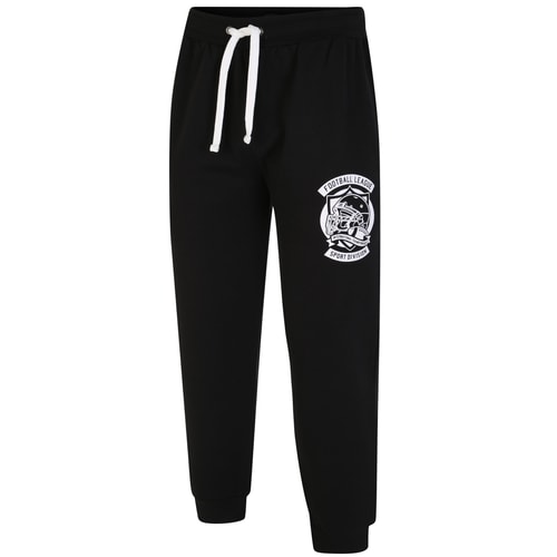Bigdude American Football Print Joggers Black