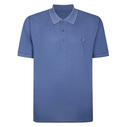 Bigdude Marl Polo Shirt Deep Blue Tall