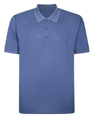 Bigdude Marl Polo Shirt Deep Blue Tall