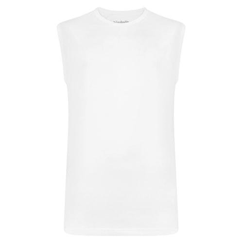 Bigdude Plain Sleeveless T-Shirt White Tall