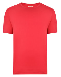 Bigdude Plain Crew Neck T-Shirt Red Space Cherry